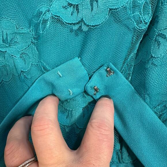 Handmade VTG Lace Dress SZ 10 Long Romantic Feminine Floral Cottagecore Fairy - Picture 7 of 16